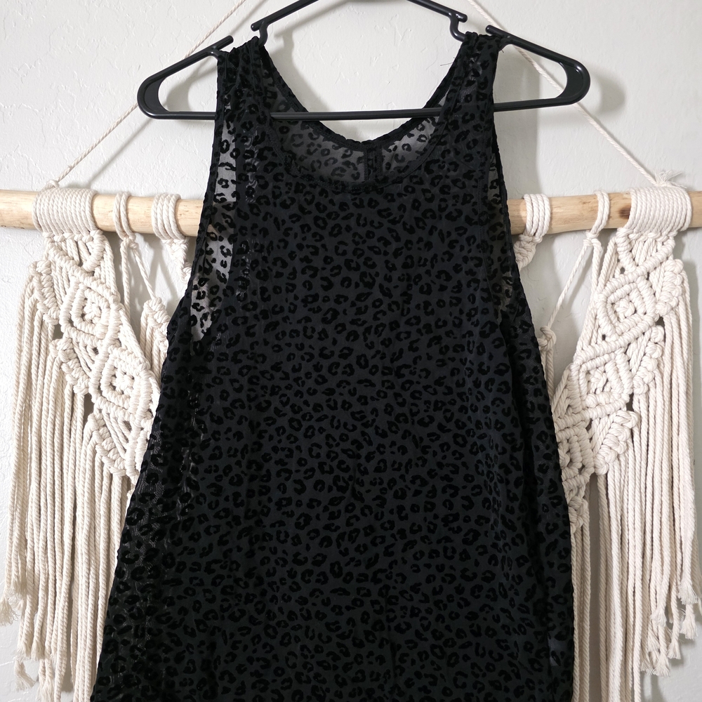Black Leopard Print Tank Top